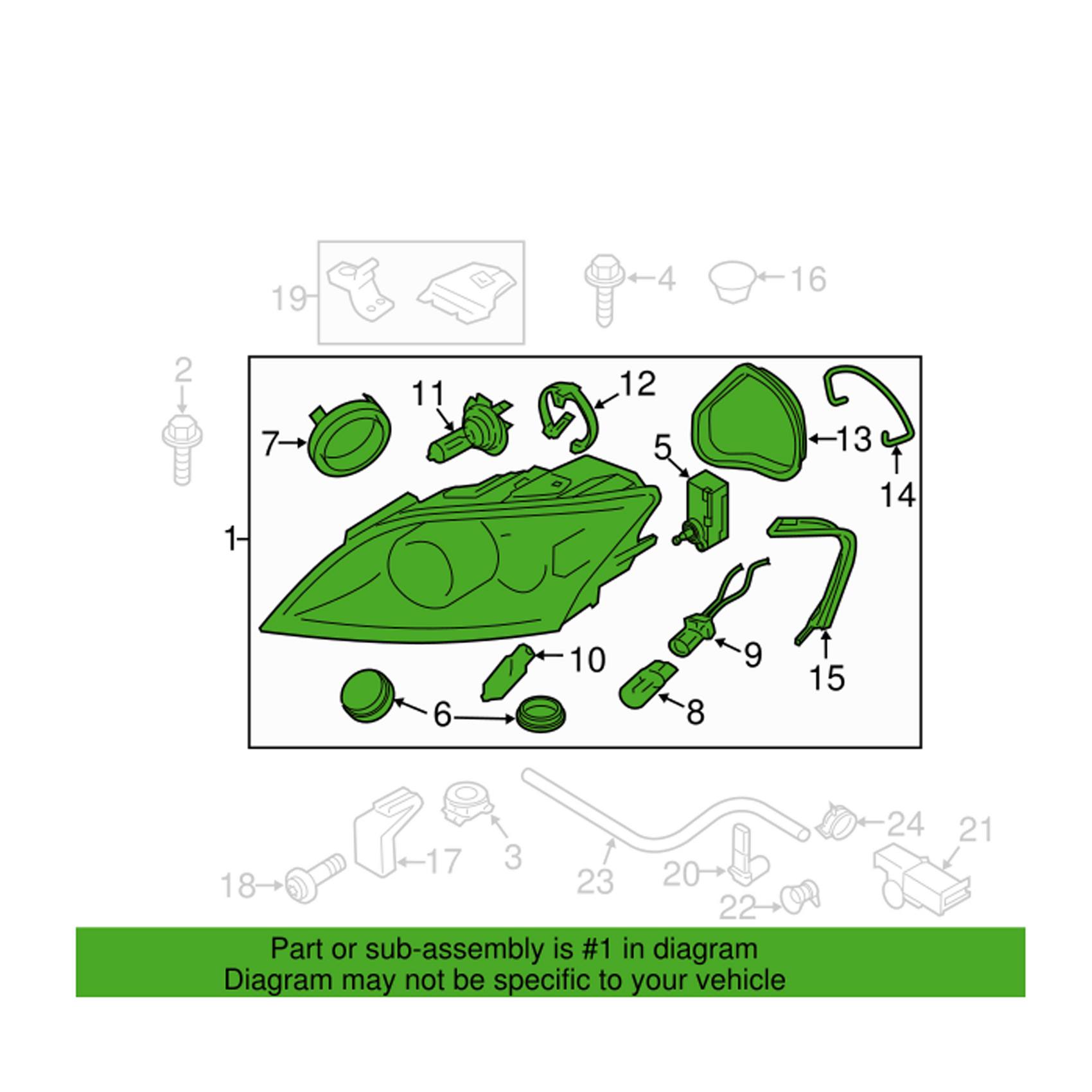 Audi Headlight Assembly - Driver Side (Halogen) 8J0941003C